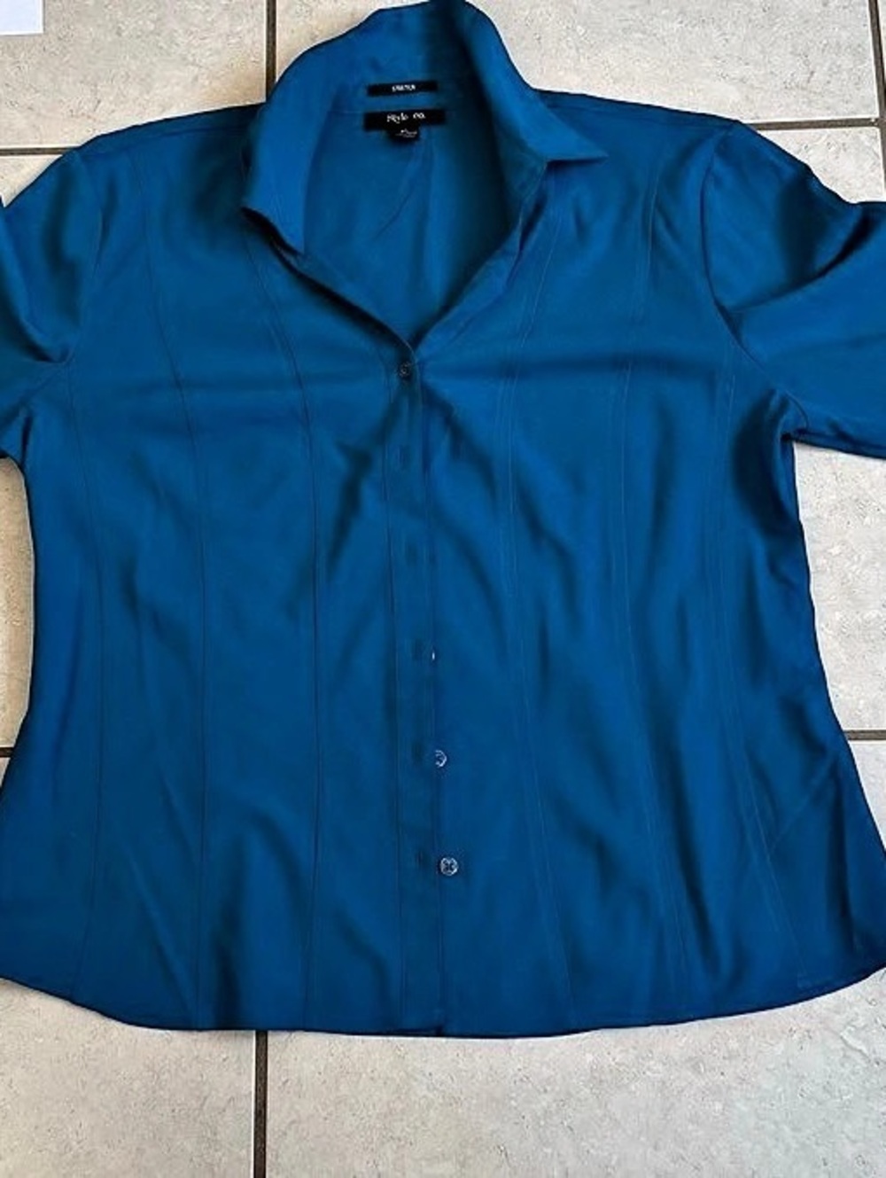 Style & Co Navy Blue Button Down Shirt